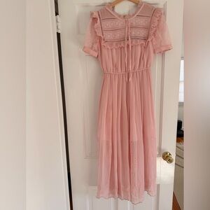 Self-Portrait Pink Lace Formal Dress